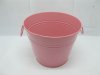 10X Pink Tin Pail Bucket w/Ring Handle for Wedding Favor