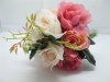 1X Pink Rose Bridal Bouquet Holding Flowers Wedding - 9 Heads