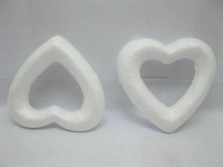 200Pcs Polystyrene Foam Hollow Heart Decoration Craft DIY 76mm