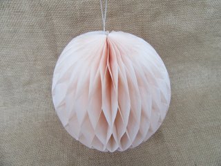 10X Peach Tissue Paper Pom Poms Honeycomb Balls Lanterns Wedding