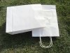 50 White Kraft Paper Bags with Carrying Strap 33x25x9cm