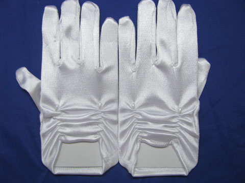 2Pairs White Wedding Dress/Satin Bridal Gloves 17.8cm - Click Image to Close