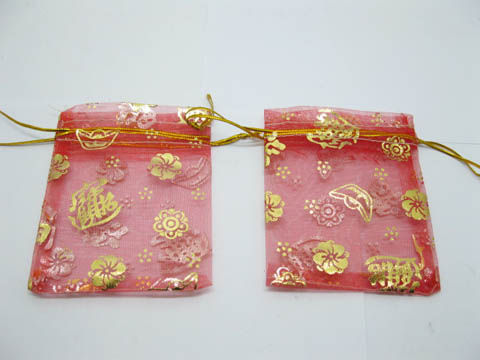 95 Red Drawstring Gift Jewelry Pouches 10x8cm - Click Image to Close