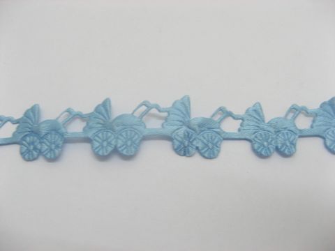 10Roll X 10Meters Blue Satin Cart Craft Daisy Ribbon - Click Image to Close