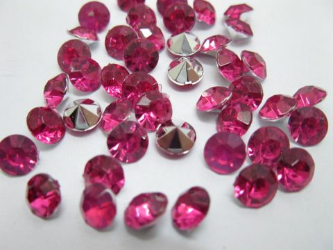 2000 Diamond Confetti 6.5mm Wedding Party Table Scatter-Fuschia - Click Image to Close
