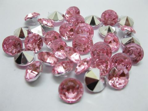 1000 Diamond Confetti 10mm Wedding Party Table Scatter-Pink - Click Image to Close