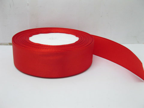 5Rolls X 25Yards Red Satin Ribbon 25mm - Click Image to Close