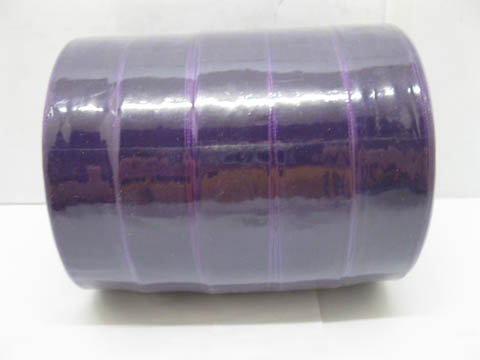 5Rolls X 50Yards Dark Purple Organza Ribbon 25mm - Click Image to Close