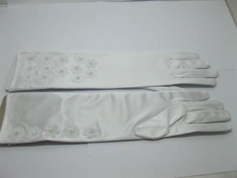 2Pair Wedding Dress Bridal Gloves w/Flower 37cm - Click Image to Close