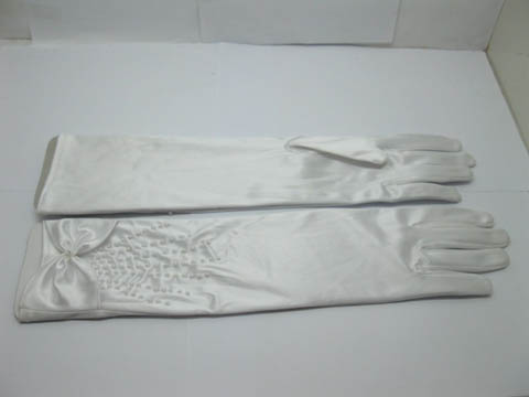 1Pair Wedding Dress Bridal Gloves w/Beads 37cm - Click Image to Close