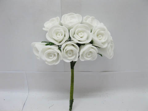 12BundleX12Pcs Craft Scrapbooking Wedding Decor White Rose - Click Image to Close