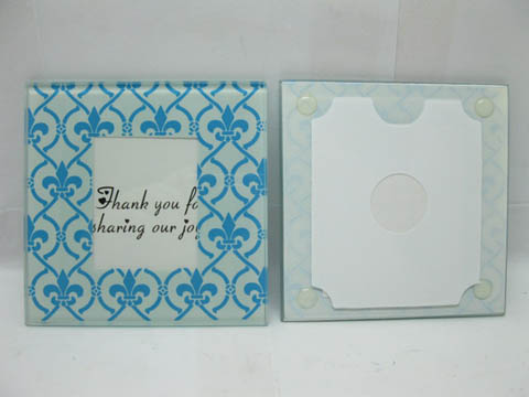 10Set X 2Pcs "Fleur-de-lis" Frosted Glass Photo Coasters - Click Image to Close