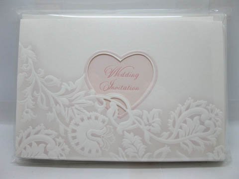 10Pcs New White&Pink Wedding Invitation Flower - Click Image to Close