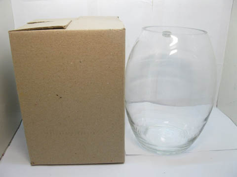 1X Clear Glass Oval Vase 25x13cm Wedding Favor - Click Image to Close