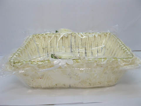 10X Fancy Handmade Oblong Paper Crochet Basket - Click Image to Close