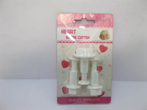 1Set X 3Pcs Heart Plunger Cutter Cake Cookies Decorating Mould - Click Image to Close