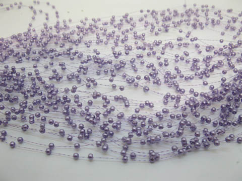 60Strands Purple Beaded Garland for Wedding Craft Dia.3mm - Click Image to Close