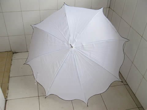 12Pcs Plain White Cloth Parasol Umbrella Wedding Favor - Click Image to Close