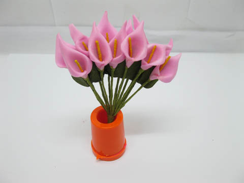 12BundleX12Pcs Craft Wedding Decor Flower Calla Lily - Pink - Click Image to Close