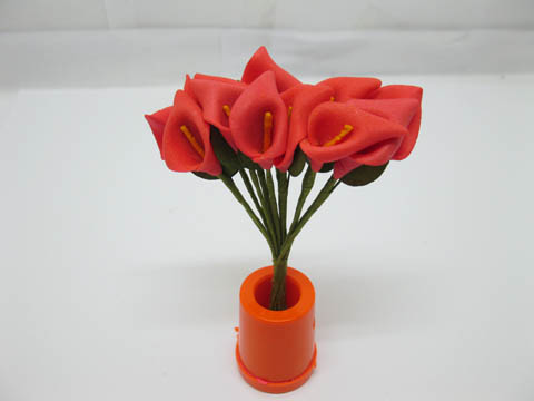 12BundleX12Pcs Craft Wedding Decor Flower Calla Lily - Red - Click Image to Close