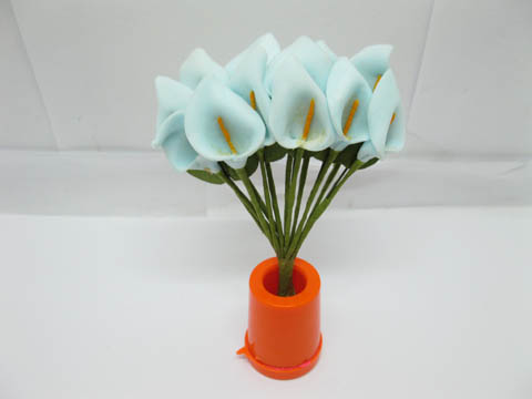 12BundleX12Pcs Craft Wedding Decor Flower Calla Lily - Skyblue - Click Image to Close