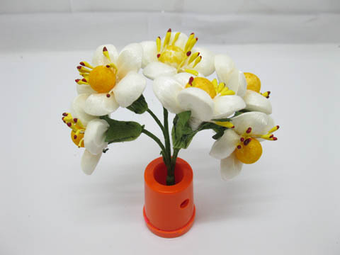 12BundleX6Pcs Craft Wedding Decor Plum Flower - White - Click Image to Close