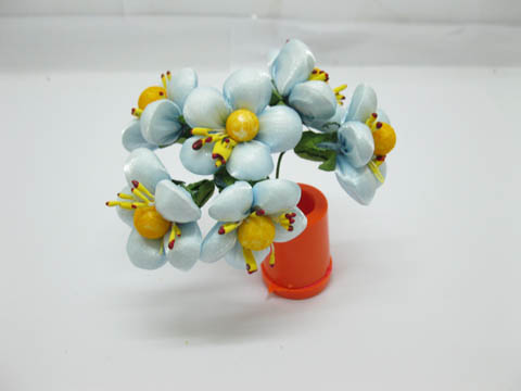 12BundleX6Pcs Craft Wedding Decor Plum Flower - Skyblue - Click Image to Close