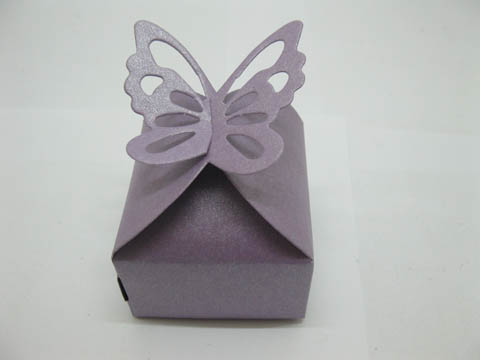 50X Shiny Purple Butterfly Wedding Favor Candy Gifts Boxes - Click Image to Close
