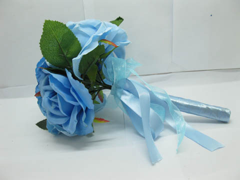 1X Blue Rose Bridal Bouquet Holding Flowers Wedding Favor - Click Image to Close
