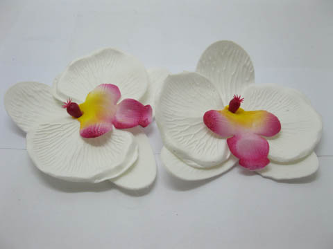20 Hawaiian Phalaenopsis Orchid Foam Flower Embellishments White - Click Image to Close