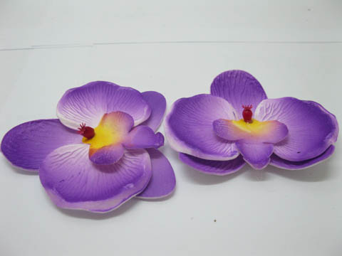 20 Hawaiian Phalaenopsis Orchid Foam Flower Embellishment Purple - Click Image to Close