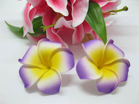 30 New Purple Fabulous Foam Frangipani Flower 8x3.5cm cf-f99 - Click Image to Close