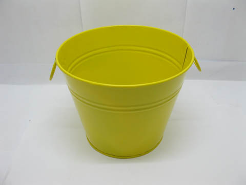 10X Yellow Tin Pail Bucket w/Ring Handle for Wedding Favor - Click Image to Close