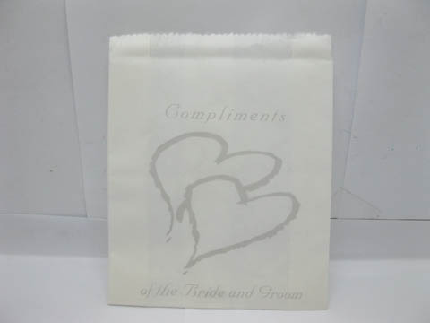 98 Paper Sliver Heart Compliment Cake Bags Wedding Favor - Click Image to Close
