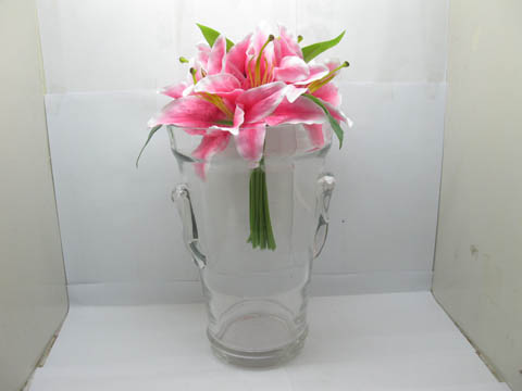 6Pcs Clear Glass Flower Vase Wedding Favor 30cm High - Click Image to Close