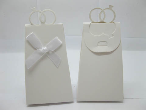 25Pcs White Triangle Bomboniere Gifts Boxes Wedding Favor - Click Image to Close