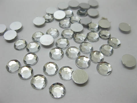 1000 Silver Flat Back Diamonds Rhinestones 8mm - Click Image to Close