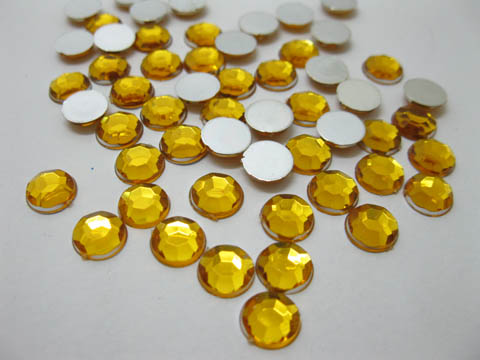 500 Golden Flat Back Diamonds Rhinestones 10mm - Click Image to Close