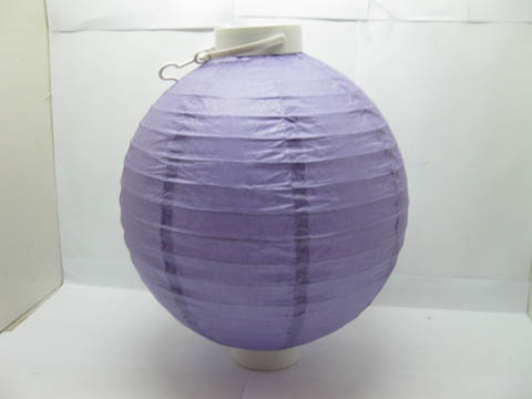 5Pcs Plain Purple Led Paper Lanterns w/Mini Bulb 25cm - Click Image to Close