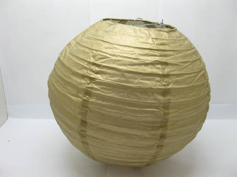 10 New Plain Golden Paper Lantern Wedding Favor 25cm - Click Image to Close