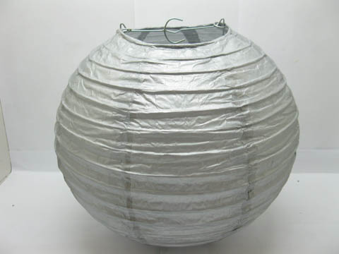 10 New Plain Silver Paper Lantern Wedding Favor 30cm - Click Image to Close