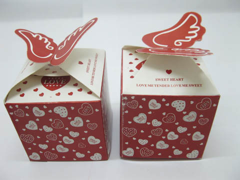 98X Red Heart Wedding Favor Candy Gifts Boxes - Click Image to Close