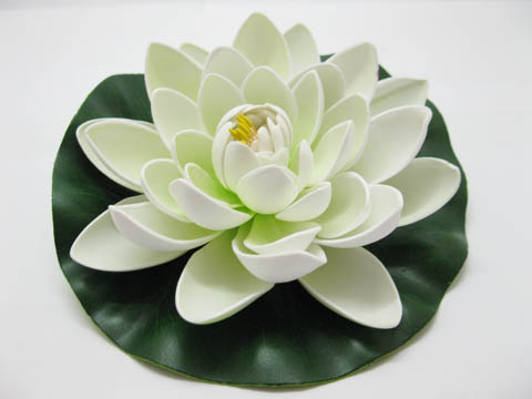 24 Floating 17cm Lotus Flower Ornament Wedding Decoration- White - Click Image to Close