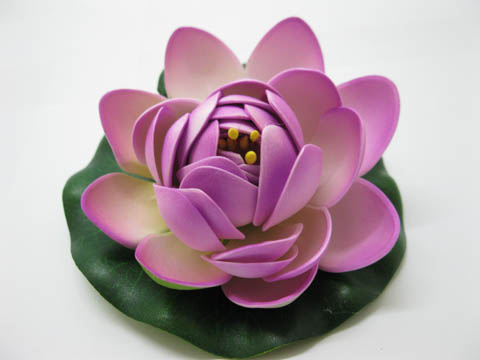 25 Floating 10.5cm Lotus Flower Ornament Wedding Decor - Purple - Click Image to Close