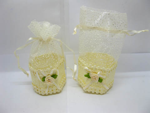 48 Ivory Candy Basket w/Bag Wedding Favor - Click Image to Close