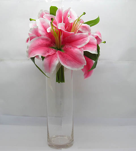 12X Wedding Clear Glass Cylinder Table Flower Vase 25cm High - Click Image to Close
