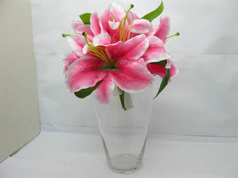 1X Wedding Clear Glass Wide Top Table Flower Vases - Click Image to Close