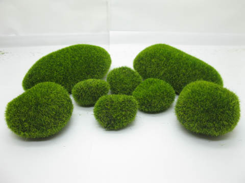5Packs X 8Pcs Green Artificial Foam Moss Stone Decor - Click Image to Close
