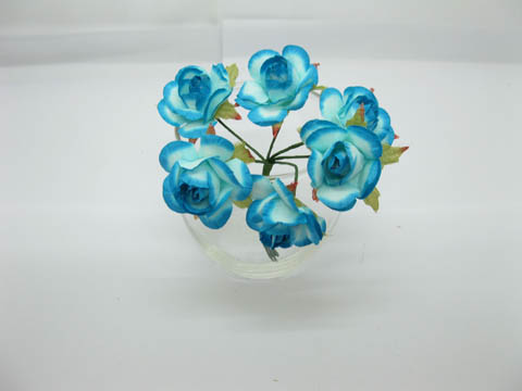 12BundleX6Pcs Craft Scrapbooking Wedding Decor Rose - Light Blue - Click Image to Close