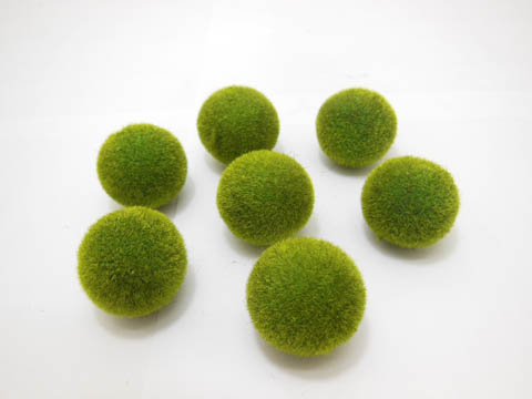 100 Green Artificial Foam Moss Ball D¡§?cor 30mm Dia. - Click Image to Close